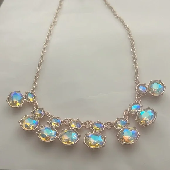 Pastel Oil Spill Iridescent Necklace and Earings Set - Picture 2 of 5